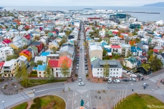 Views top of Hallgrímskirkja church Iceland