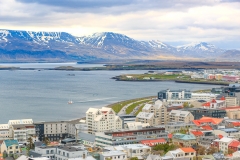 Views top of Hallgrímskirkja church Iceland